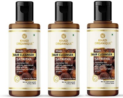 khadi ORGANIQUE Sathritha Hair Cleanser / Shampoo Pack of 3(630 ml)