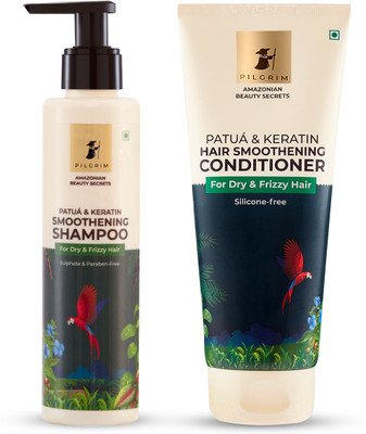 Pilgrim Patua & Keratin Shampoo & Conditioner for Smooth Hair(400 ml)