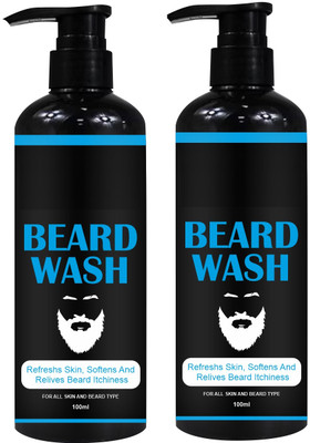 Colorstock Mens Beard Wash Refreshing Fragrance Purifies & cleanses beard 100ML Pack of 2(200 ml)