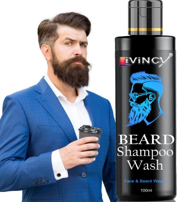 Livincy beard wash for men fast beard growth face wash shampoo for beard hair shampoo(100 ml)