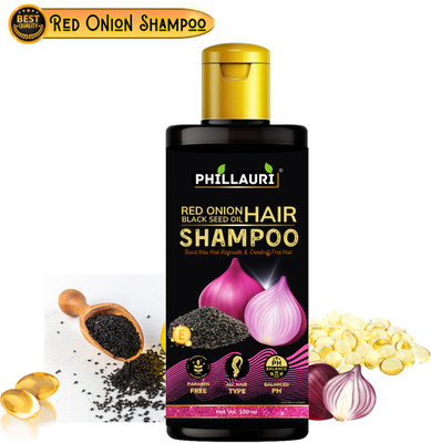 Phillauri Red Onion Black Seed Shampoo Strong, Smooth and Silky, Anti Dandruff Shampoo(100 ml)