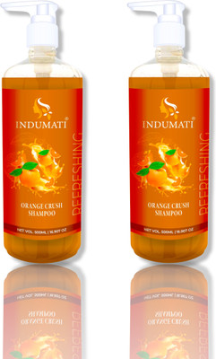 Indumati Orange Crush Refreshing Shampoo Straighter, Smoother And Shinier Hair, Pack of 2(1000 ml)