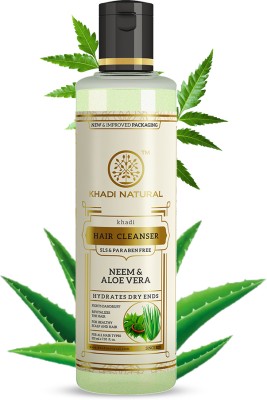 KHADI NATURAL Neem Aloevera Hair Cleanser/Shampoo - SLS and Paraben Free(210 ml)