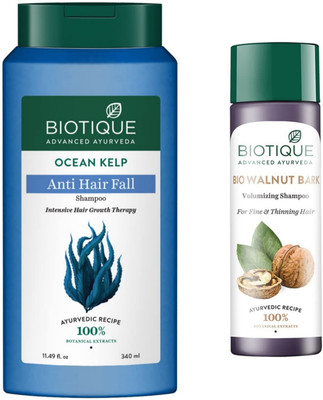 BIOTIQUE Ocean Kelp 340ml Shampoo & Walnut 120ml Shampoo(460 ml)