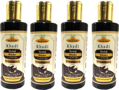 vedimatic KHADI SHIKAKAI HAIR CLEANSER/SHAMPOO-210ML (PACK OF4)(840 ml)