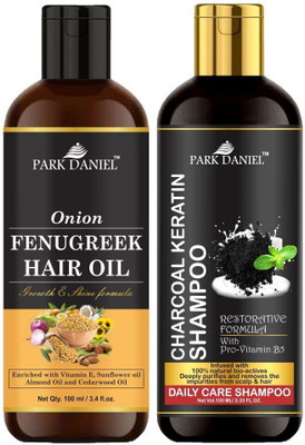 PARK DANIEL Fenugreek Oil & Activated Charcoal Shampoo Combo Pack Of 2 bottle of 100 ml(200 ml)(200 ml)