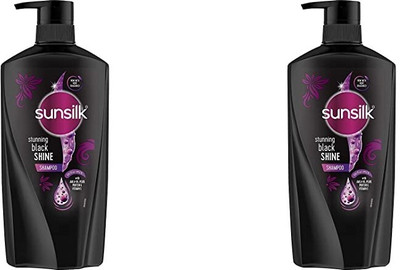 SUNSILK STUNNING ACTIV MIX BLACK SHINE SHAMPOO 650 ML X 2(1300)