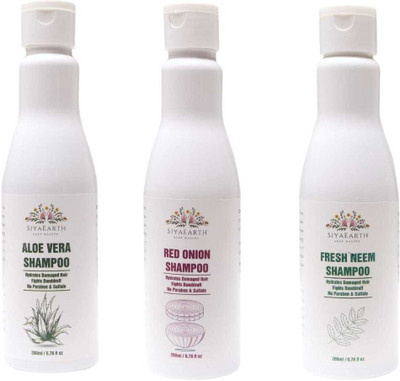 SIYA Natureal Neem,Alovera,Onion Shampoo Combo(400 ml)