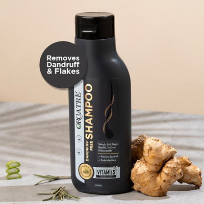 Orgatre Dandruff Free Shampoo For Dandruff & Scalp Control With Tea Tree & Rosemary Oil(250 ml)
