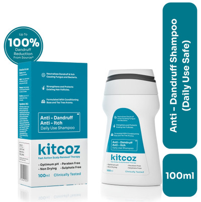 Kitcoz Daily Anti Dandruff Shampoo | Prevents Itching, Strengthens & Conditions Hair(100 ml)