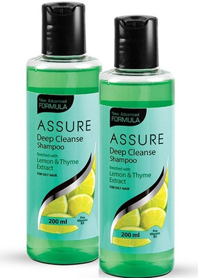 ASSURE Deep Cleanse Shampoo Enriched with Lemon Thyme Extracts (for oily hair) 2X200ml(400 ml)