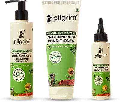 Pilgrim Australian Tea Tree Anti-Dandruff Shampoo, Conditioner and Scalp Serum(500 ml)