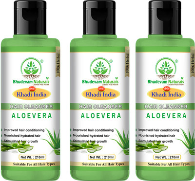 Bhudevam Naturals Khadi Aloe Vera Shampoo - Soothing Scalp Treatment with Organic Aloe Vera(630 ml)