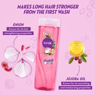 SUNSILK Hairfall Onion & Jojoba Oil Hairfall Shampoo 195ML x 2n(390 ml)