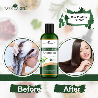 PARK DANIEL Hair Vitalizer Shampoo with Green Tea Extract Promotes Hair Growth Pack 1 100ML(100 ml)