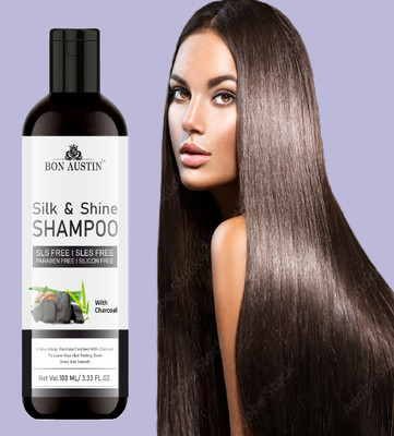 Bon Austin Silk & Shine Shampoo (Charcoal) Dry & Frizzy TO Smooth & Shiny Hair 100ml Pack 1(100 ml)