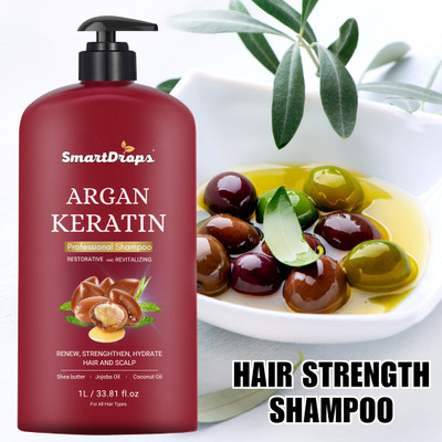 smartdrops Keratin Argan Shampoo for Manageable Hair for Soft & Shiny Hair Shampoo(1 L)