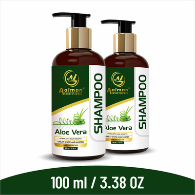 Aalman Professional Aloe Vera Shampoo For Hydration and Soothing Scalp for Dry Weak, Dull Hair / 2 X(100 ml)