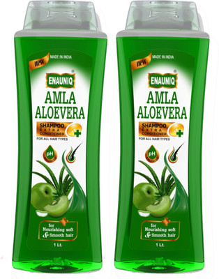 ENAUNIQ Natural Aloe Vera Shampoo for Strong, Healthy & Soft Hair – 500ml x 2(1000 ml)