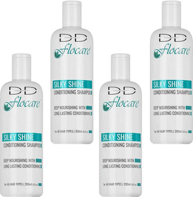 transrepair FLOCARE SILKY SHINE CONDITIONING SHAMPOO FOR NOURISHING HAIRS PACK OF 200ml x 4(800 ml)
