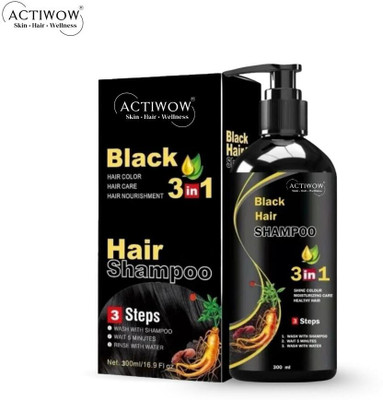 ACTIWOW Black Hair Shampoo for Lustrous Hair Balance Shampoo(300 ml)