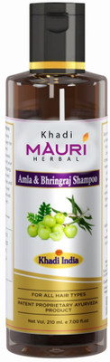Khadi Mauri Herbal Amla Bhringraj Shampoo | Anti Hairfall Cleanser & Boosts Hair Repair(210 ml)