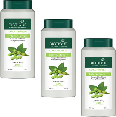 BIOTIQUE Shampoo 340Ml Soya Protein (Pack Of 3)(1020 ml)