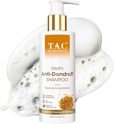 TAC - The Ayurveda Co. Methi Shampoo With Amla & Bhringraj | Reduces Dandruff & Frizz | Nourishes Scalp(250 ml)