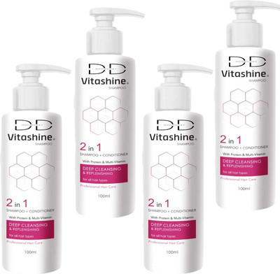 DOOMSDAY VITASHINE 2 IN 1 SHAMPOO + CONDITIONER FOR SHINY HAIRS PACK OF 100ml x 4(400 ml)