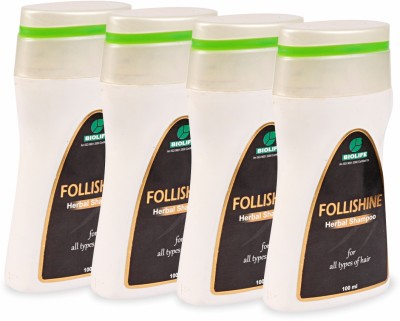 Bio Life FOLLISHINE HERBAL SHAMPOO pack of 4(400 ml)