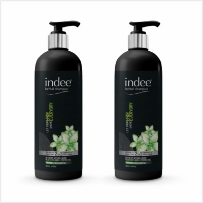 Indee 2 in 1 Herbal Shampoo + Conditioner (Pack of 2 of 500 ml)(1 L)