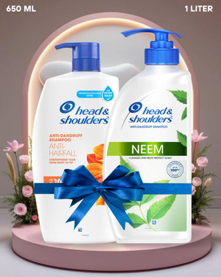 Head and Shoulders Anti-Hairfall-650 ML OR Neem, Anti Dandruff Shampoo-1L(1650 ml)