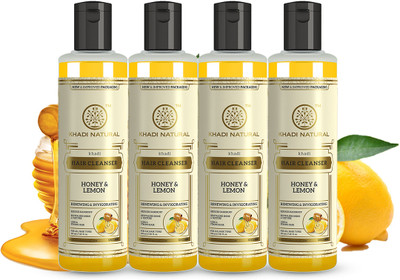 KHADI NATURAL Herbal Honey & Lemon Cleanser/Shampoo (Pack of 4)(840 ml)