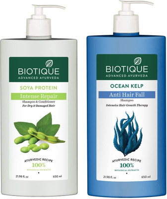 BIOTIQUE SOYA PROTIN SHAMPOO AND OCEAN KELP SHAMPOO(1300 ml)
