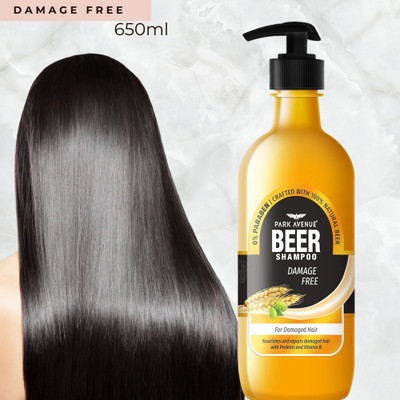 PARK AVENUE Beer shampoo For Damaged hair (650ml) | Paraben Free-pack of 1(650 ml)