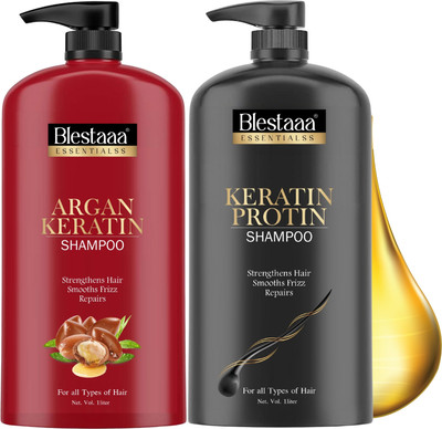 blestaaa essentialss Argan Keratin Shampoo Nourishing & Repair Formula Smooth, Shiny Frizz-Free Hair(2 L)