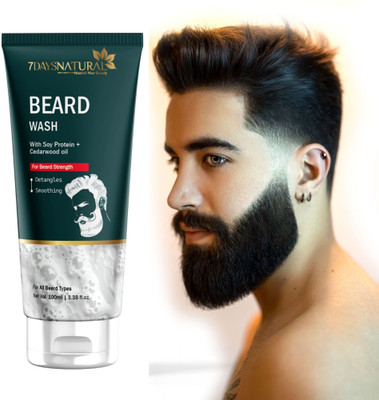 7days natural Men Beard Wash Cleanse & Refresh Relieves Beard Itchiness infused with Olive Oil(100 ml)