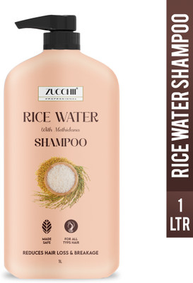 ZUCCHII Rice Water Shampoo With Methidana – 1 L | Reduces Hair Fall & Breakage(1000 ml)