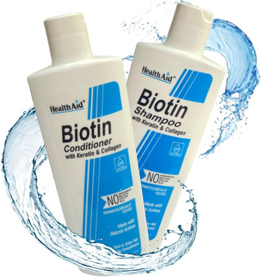 HealthAid Biotin Shampoo & Conditioner with Keratin & Collagen 200 ML + 200 ML(400 ml)
