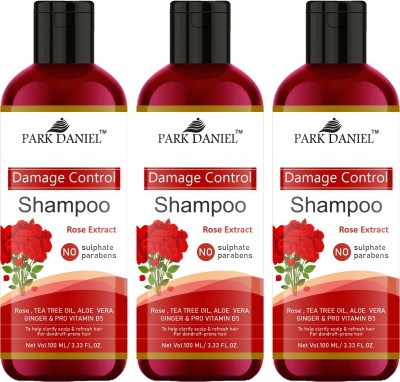 PARK DANIEL Damage Control Shampoo with Rose Extract for Hair Growth Pack 3 of 100ML(300 ml)