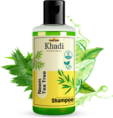 Namchi Natural Khadi Neem & Tea Tree Shampoo | Paraben Free | Silicon Free(210 ml)