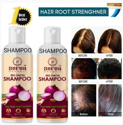 serva organic Red Onion Shampoo Pack -2(400 ml)