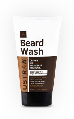 USTRAA Beard Wash Woody | Sulphate free Beard Wash | Thick Foam | No Post-wash Dryness(100 ml)