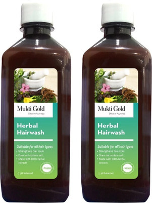 AXIOM Mukti Gold Herbal Shampoo to Control hairfall with 14+ Ayurvedic Ingredients(800 ml)
