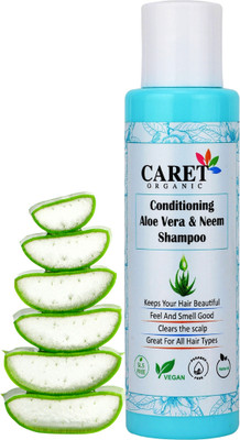 Caret Organic Aloevera & Neem Shampoo for Scalp Cleansing, Deep Conditioning(100 ml)