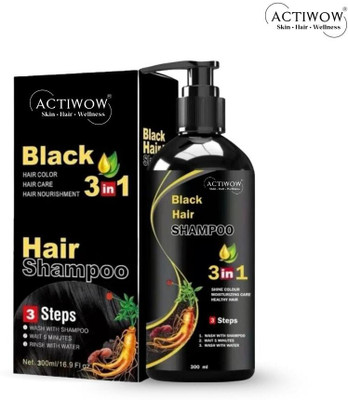 ACTIWOW Black Hair Shampoo for Silky Daily Glow(300 ml)