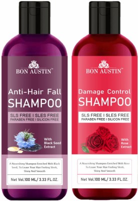 Bon Austin Anti-Hairfall Shampoo with Blackseed & Damage Control Shampoo Pack 2 of 100ML(200 ml)