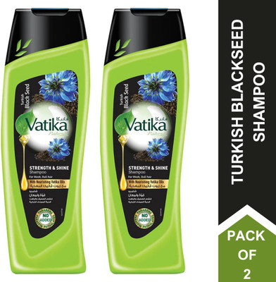 VATIKA Turkish Blackseed Shampoo (Pack of 2) for Weak & Dull Hair(400 ml)