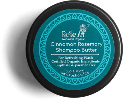 RUSTIC ART Cinnamon Rosemary Shampoo Butter | Oily & Itchy Scalp Control | 50g(50 ml)