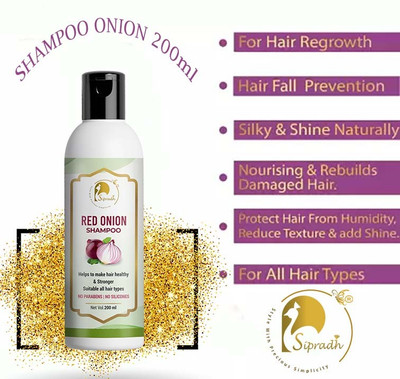 Sipradh RED ONION SHAMPOO COMBO FOR HAIR GROWTH & LONG, STRONG HAIR(200 ml)